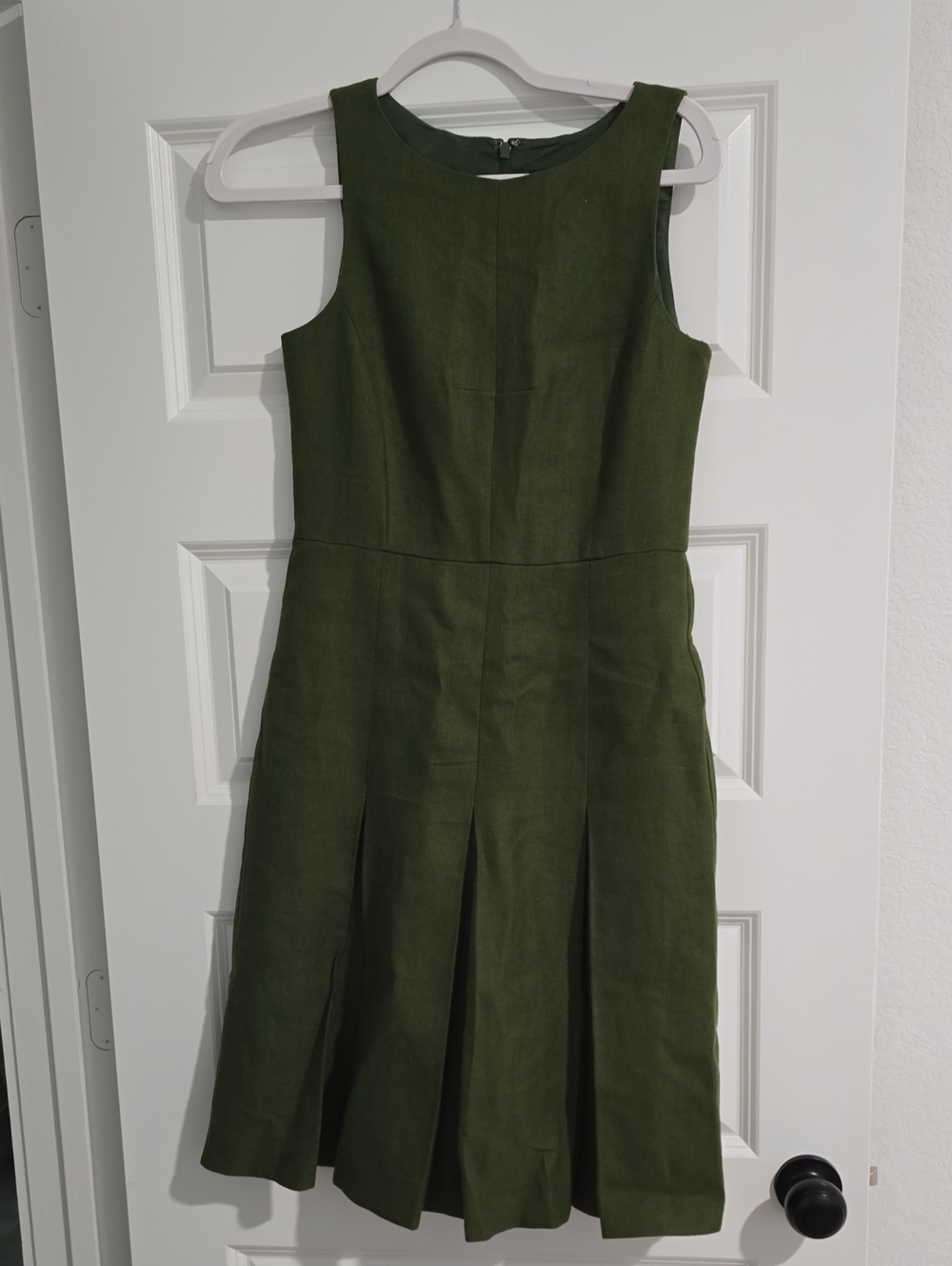 J. Crew Olive Green Dress with Black Label